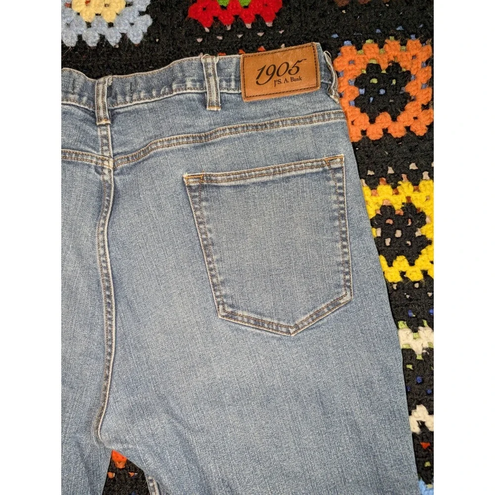Jos A Bank‎ 1905 Jeans Men's 42W x 29L Tailored Fit Blue Straight Stretch